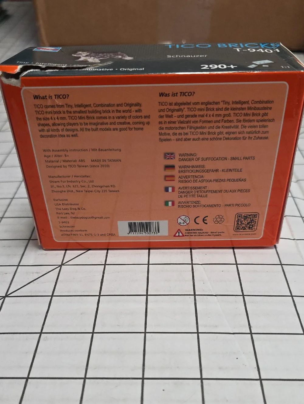Schnauzer Building Set - Gray & White, TICO Bricks NIB T-9401